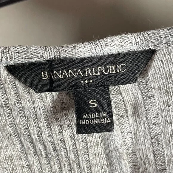 Banana Republic Dress Womens Small gray knit pencil sheath midi casual preppy - Picture 4 of 8